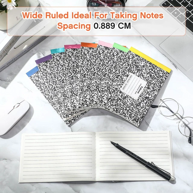 Alt view image 5 of 6 - Half Composition Books,Black Multiple Colors,Snowflake 20 Pack Bulk Journals for School Students, Wide Ruled 80 Sheets, 11/32 Inch Spacing, 4-7/8x7-1/2 Size, Primary Covers