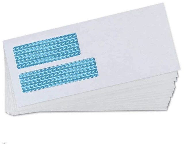 Alt view image 4 of 7 - #9 Envelopes Gummed Security Double Window Envelopes 500 Count Double window, Gummed closure, Security tinted, 24 LB paper, 3-7/8 x 8-7/8 For invoices, statements & legal documents (30129)