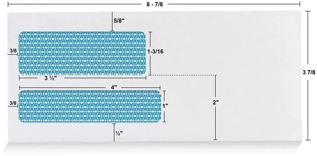 Alt view image 3 of 7 - #9 Envelopes Gummed Security Double Window Envelopes 500 Count Double window, Gummed closure, Security tinted, 24 LB paper, 3-7/8 x 8-7/8 For invoices, statements & legal documents (30129)