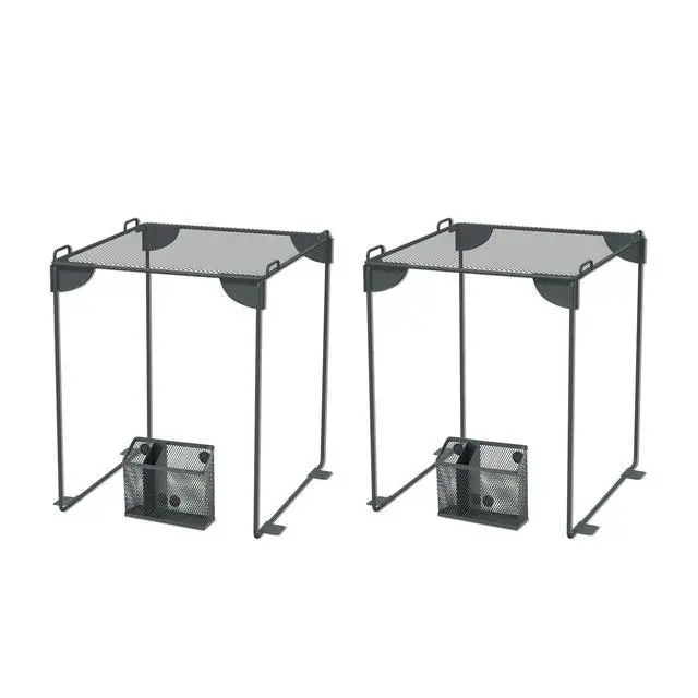Alt view image 4 of 7 - Locker Accessories and Decor Kit, Pack of 4, Grey Mesh Locker Shelf, Locker Organizer, Magnetic Basket, Pen Holder