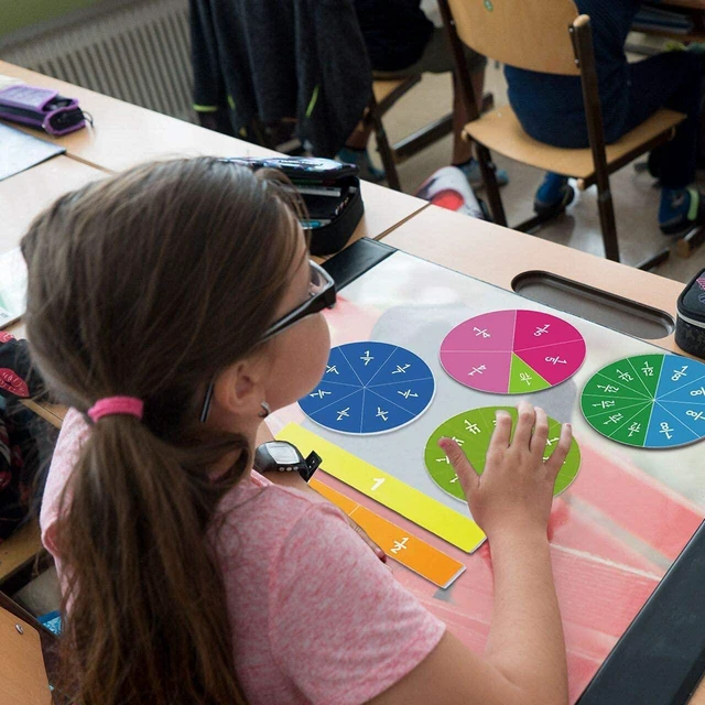 Alt view image 4 of 7 - Magnetic Fraction Tiles & Circles, 156pcs, 12 Color Coded, Fraction Manipulatives (Pack of 3)