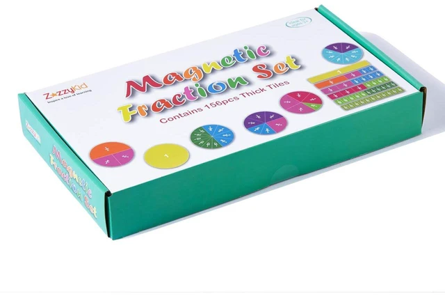Alt view image 7 of 7 - Magnetic Fraction Tiles & Circles, 156pcs, 12 Color Coded, Fraction Manipulatives (Pack of 3)