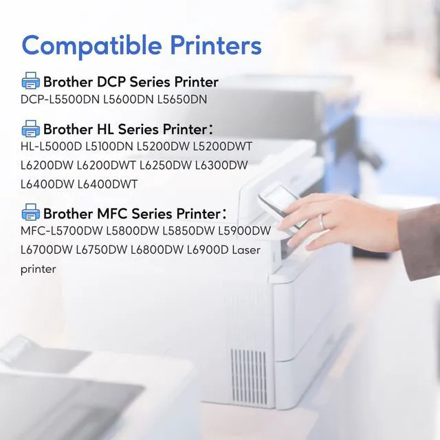 Alt view image 2 of 6 - TN850 Toner Cartridges Compatible for Brother TN-880 TN-850 TN-820 TN820 Toner Cartridges High Yield Replacement for HL-L6200DWT L6200DW L5200DW L5100DN MFC-L5800DW L5700DW L6700DW L6800DW 2 Black