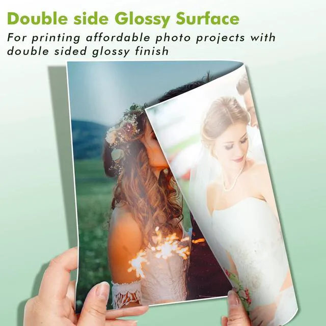 Alt view image 4 of 7 - Double Sided Thin Glossy Photo Paper 13x19 In 32LB 100 Sheets Compatible with Inkjet Printer and Dye Ink for Magazine and Poster Printing, 120gsm