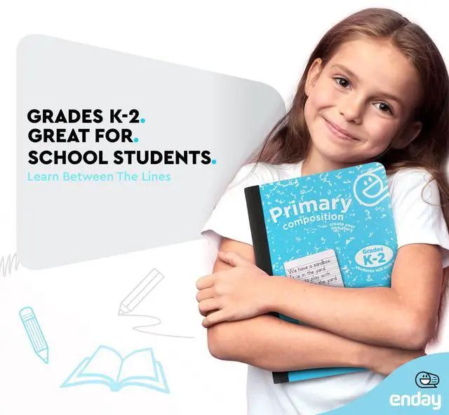 Alt view image 2 of 6 - Primary Composition Notebook K-2, Primary Ruled Composition Book, Primary Composition Notebook for Kids, 100 Sheets kindergarten Notebook, Blue and Purple (2 Pack)