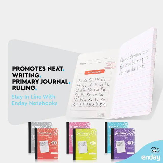 Alt view image 4 of 6 - Primary Composition Notebook K-2, Primary Ruled Composition Book, Primary Composition Notebook for Kids, 100 Sheets kindergarten Notebook, Blue and Purple (2 Pack)