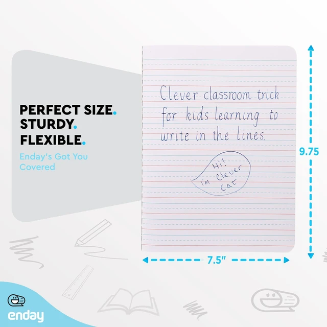 Alt view image 5 of 6 - Primary Composition Notebook K-2, Primary Ruled Composition Book, Primary Composition Notebook for Kids, 100 Sheets kindergarten Notebook, Blue and Purple (2 Pack)