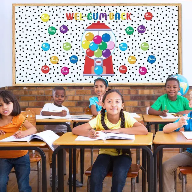 Alt view image 7 of 7 - 2 Rolls Black White Dots Fabric Paper Bulletin Board Roll Non Woven Waterproof Fade Resistant, Extra Large for Display Boards, Back to School Classroom Decor, Painting Projects