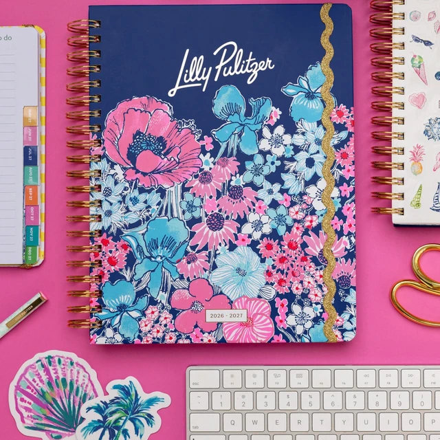 Alt view image 5 of 7 - 17-Month Jumbo 2026-2027 Planner, In All Her Glory 8.5" x 11.25" Hardcover Agenda with Gold Spiral & Elastic Loop, Weekly & Monthly Layouts, Stickers, Travel & Reflection Pages