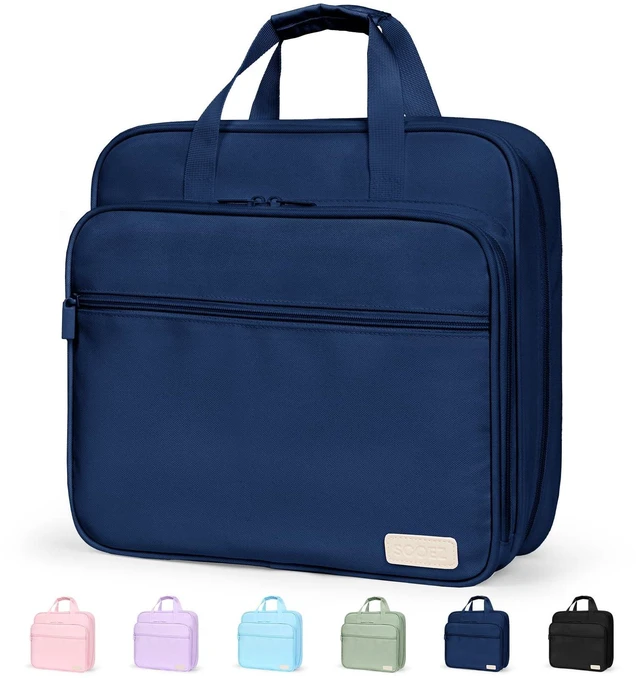 Main image of Zipper Binder Bag, 2 Inch 3 Ring O-Ring Binder, 5-Tab Dividers Folder Expanding File Folder, Paper Organizer Holds 900 Sheets, Binder Storage with Handle, School Classroom Office Supplies, Blue
