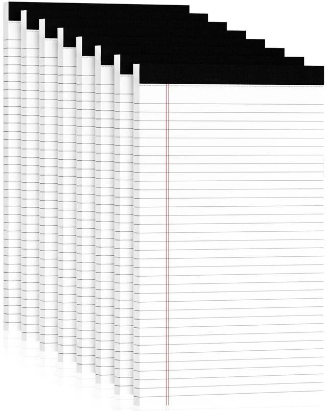 Main image of Legal Pads 8.5 x 14 Note Pads, 8 Pack White Paper Pads 8.5x14 Wide Ruled Notebook Pad, Lined Pads of Paper Writing Pads, White Notepads 8.5 x 14, Double Sided, Cardboard Backing, 30 Sheets/Pad