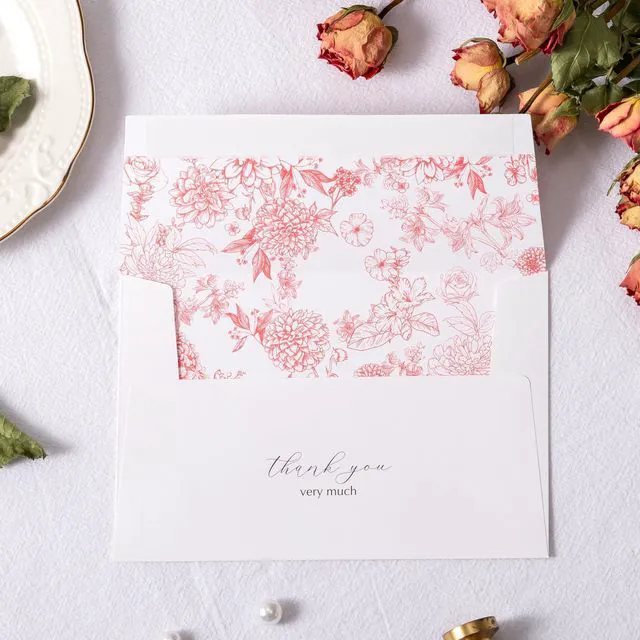 Alt view image 5 of 7 - Pink Floral Thank you cards Gold Foil Greeting Notes Bulk with Envelopes(50 Pack) for Birthday, Baby Shower, Bridal Shower, Wedding, Graduation