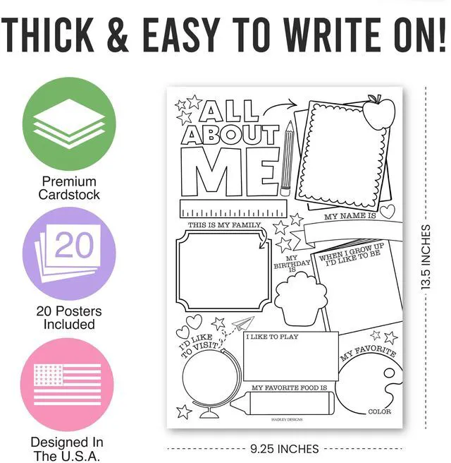 Alt view image 4 of 7 - 20 All About Me Posters Elementary Classroom Decor, Star Student Poster 100 Days of School Items, Student of the Week Poster Elementary Classroom Must Haves, End of School Year Teacher Supplies