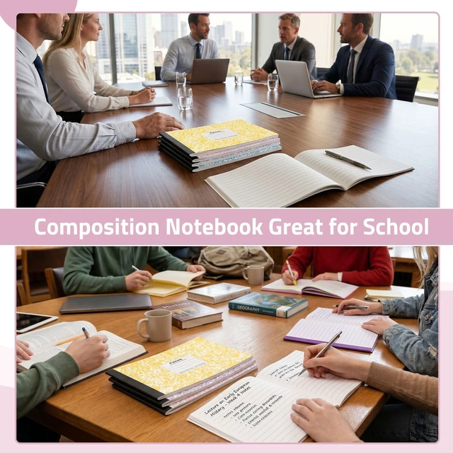 Alt view image 4 of 7 - Half Composition Books,Macarons,Snowflake 20 Pack Bulk Journals for School Students, Wide Ruled 80 Sheets, 11/32 Inch Spacing, 4-7/8x7-1/2 Size, Primary Covers