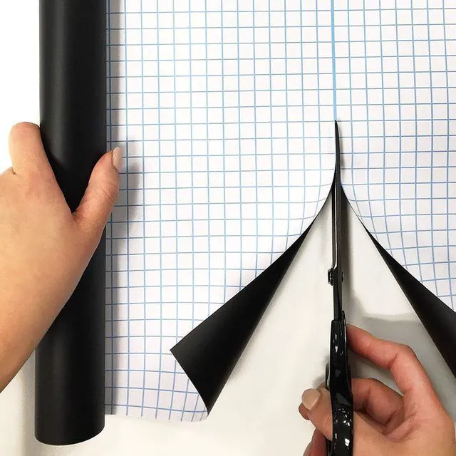 Alt view image 2 of 3 - Extra Large Chalkboard Peel and Stick Paper 9 Feet roll (108 inches) + (5) Color Chalk Included - by