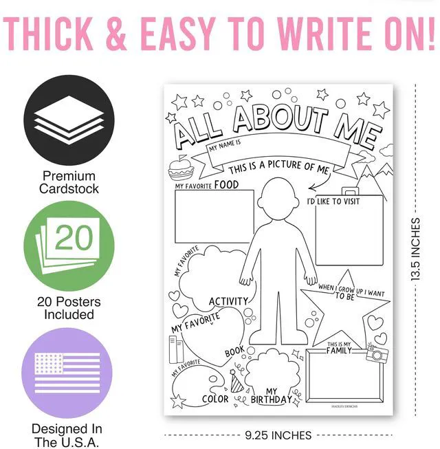 Alt view image 4 of 7 - 20 All About Me Posters Elementary Classroom Decor, Star Student Poster 100 Days of School Items, Student of the Week Poster Elementary Classroom Must Haves, End of School Year Teacher Supplies