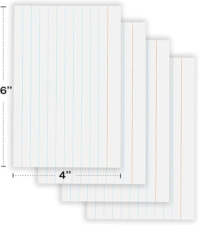 Alt view image 2 of 5 - Index Cards 4x6 Bulk, (2400 Cards), Notecards 4x6 lined, Blank on Back, Flashcards for School Home and Office, Ruled Index Card, 100 Per Pack, (24 Pack)