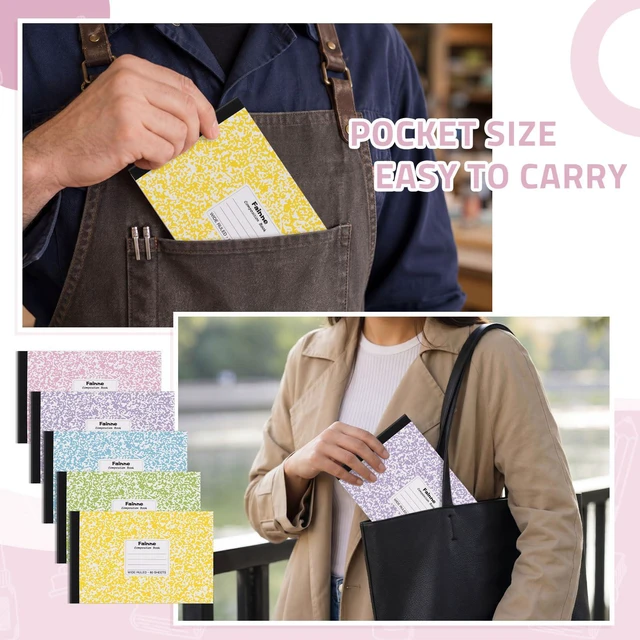 Alt view image 7 of 7 - Half Composition Books,Macarons,Snowflake 20 Pack Bulk Journals for School Students, Wide Ruled 80 Sheets, 11/32 Inch Spacing, 4-7/8x7-1/2 Size, Primary Covers