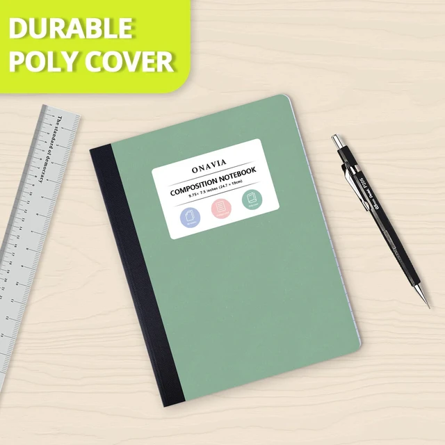 Alt view image 4 of 7 - Plastic Composition Notebook College Ruled Bulk, 160 Pages, Assorted 80 Sheets, 9.75 x 7.5 in, 12 Pack Poly Cover Notebook, Waterproof, Durable, Sewn Binding, Notebooks for School