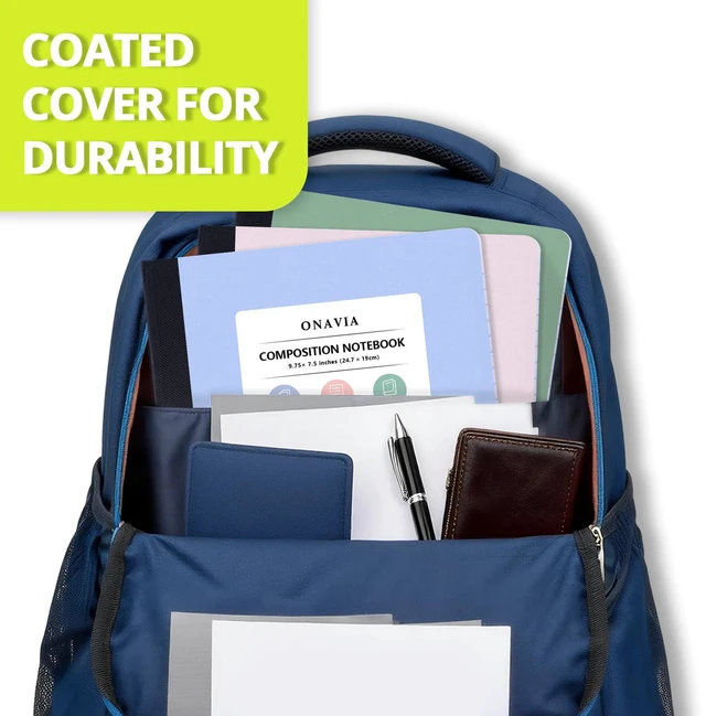 Alt view image 5 of 7 - Plastic Composition Notebook College Ruled Bulk, 160 Pages, Assorted 80 Sheets, 9.75 x 7.5 in, 12 Pack Poly Cover Notebook, Waterproof, Durable, Sewn Binding, Notebooks for School