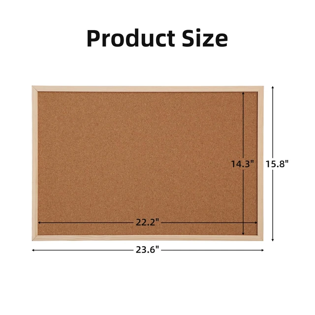 Alt view image 5 of 7 - 16x24 Cork Boards for Walls with Solid Wood Frame, Double Sided Small Cork Bulletin Board for Office & Home, Decorative Hanging Pin Notice Board, 2 Pack