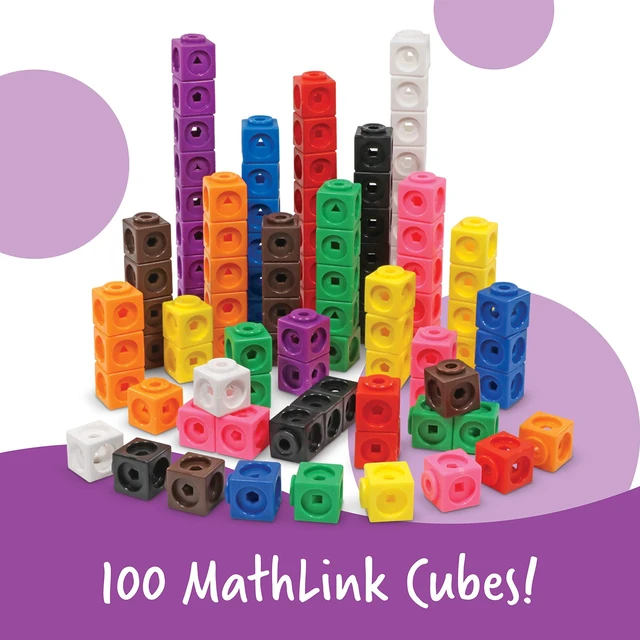 Alt view image 3 of 6 - MathLink Cubes Elementary Math Activity Set - Math Manipulatives, Color Linking Cubes for Kids, Number Cube Toys, Classroom Counting Activity, Stem Activities