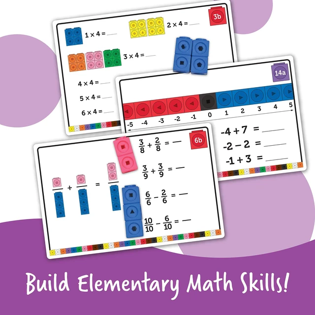 Alt view image 2 of 6 - MathLink Cubes Elementary Math Activity Set - Math Manipulatives, Color Linking Cubes for Kids, Number Cube Toys, Classroom Counting Activity, Stem Activities