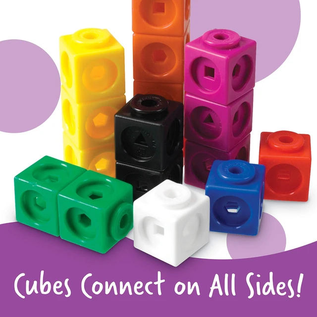 Alt view image 4 of 6 - MathLink Cubes Elementary Math Activity Set - Math Manipulatives, Color Linking Cubes for Kids, Number Cube Toys, Classroom Counting Activity, Stem Activities
