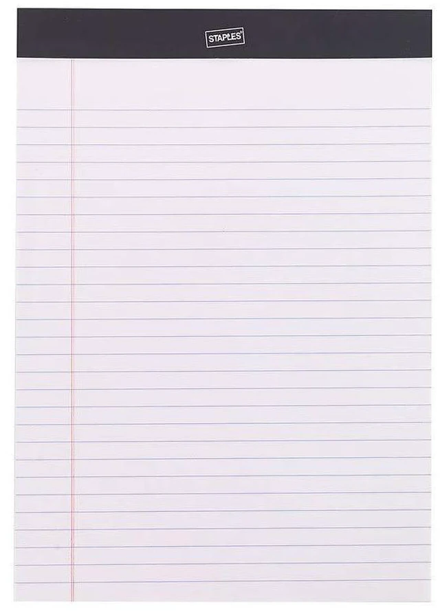 Main image of Notepads, 8.25x11.75 Inch, Wide Ruled, White, 72-Pack 50 sheets per pad. Clean-tear pages for notes and everyday office writing