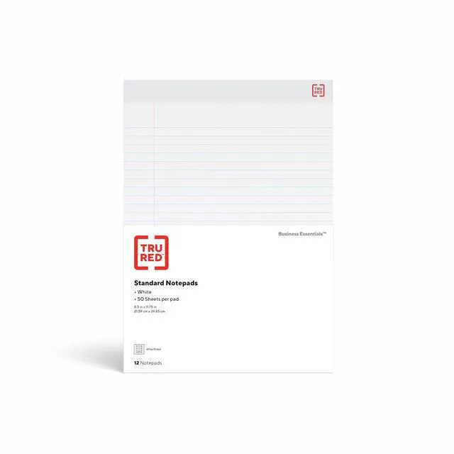 Alt view image 4 of 7 - Notepads, 8.25x11.75 Inch, Wide Ruled, White, 72-Pack 50 sheets per pad. Clean-tear pages for notes and everyday office writing