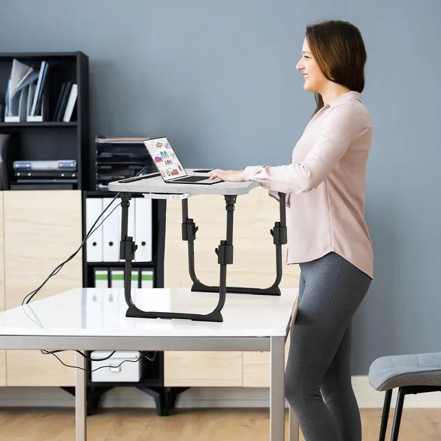 Alt view image 7 of 7 - Lap Desk for Bed Adjustable Height, Foldable Bed Table with Storage Drawer, Tablet Slot & Cup Holder, Portable Laptop Stand for Bed & Sofa, Bed Desk for Adults & Kids, Light Stone Color