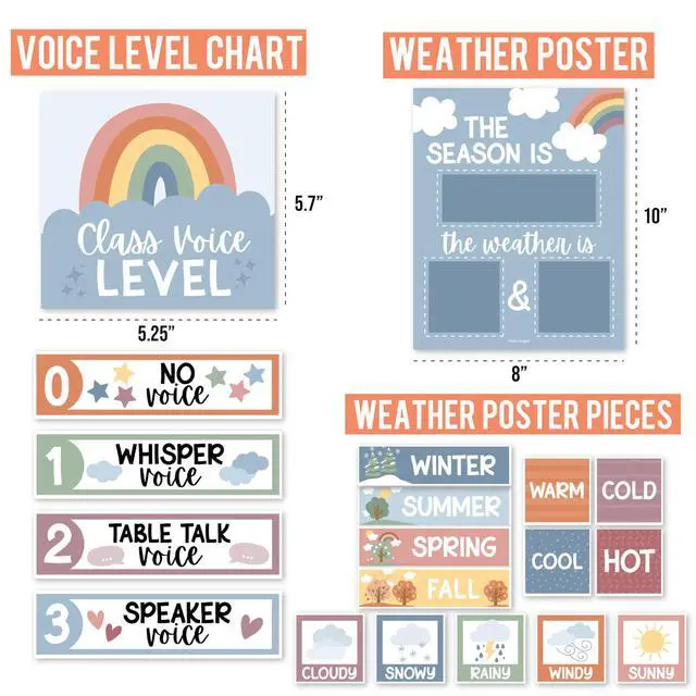 Alt view image 4 of 7 - Classroom Calendar Set -School Calendar Bulletin Board Decor Kids Class Calendar for Boho Classroom Decor, Kindergarten Preschool Teacher Must Haves, Homeschool & Daycare Essentials
