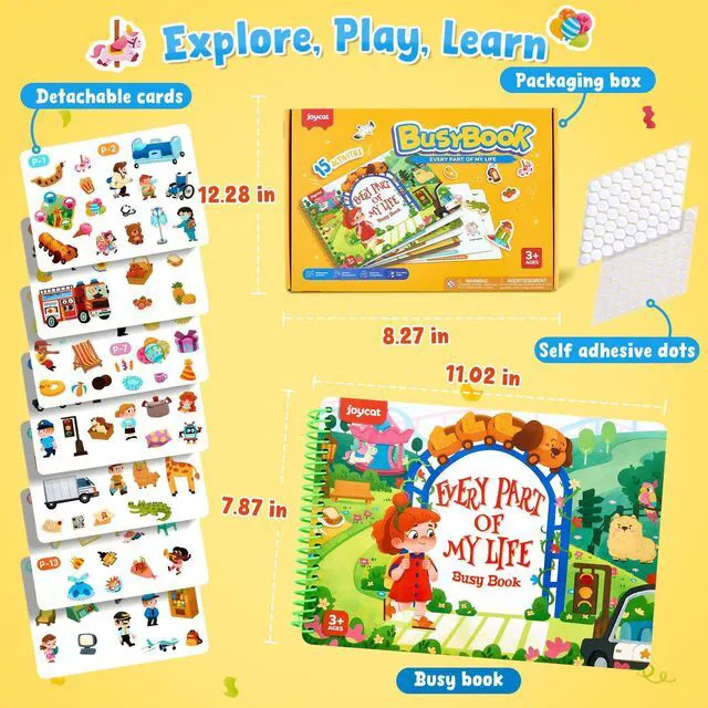 Alt view image 5 of 7 - Daily Life Busy Book for Toddlers Ages 3-5, English 15 daily-life scenes from amusement parks and picnics to hospitals and seaside trips build creativity and preschool skills