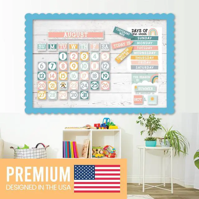 Alt view image 5 of 7 - Classroom Calendar Set -School Calendar Bulletin Board Decor Kids Class Calendar for Boho Classroom Decor, Kindergarten Preschool Teacher Must Haves, Homeschool & Daycare Essentials