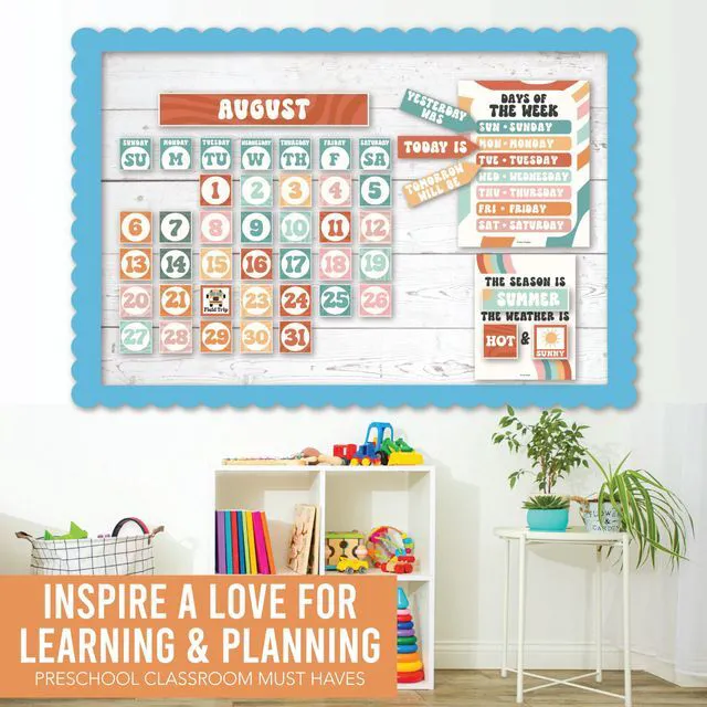 Alt view image 5 of 7 - Classroom Calendar Set -School Calendar Bulletin Board Decor Kids Class Calendar for Colorful Classroom Decor, Kindergarten Preschool Teacher Must Haves, Homeschool & Daycare Essentials