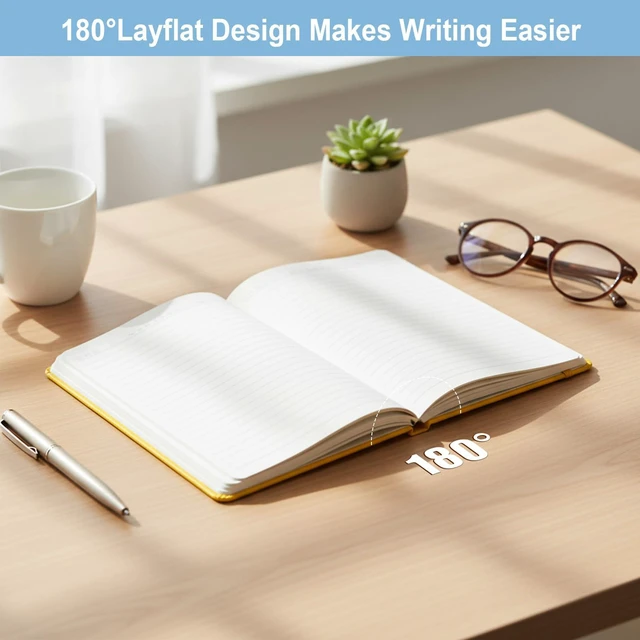 Alt view image 3 of 6 - 12 Pack A5 Hardcover Lined Notebook,192 pg College Ruled 5.5x8.3 Bulk notebooks for work,office & professional use,Waterproof faux leather,lay-flat elastic closure