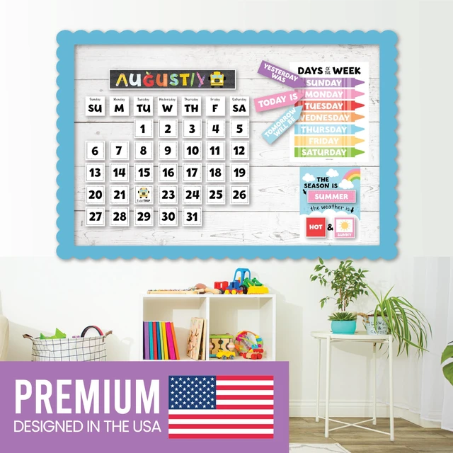 Alt view image 5 of 7 - Classroom Calendar Set -School Calendar Bulletin Board Decor Kids Class Calendar for Colorful Classroom Decor, Kindergarten Preschool Teacher Must Haves, Homeschool & Daycare Essentials