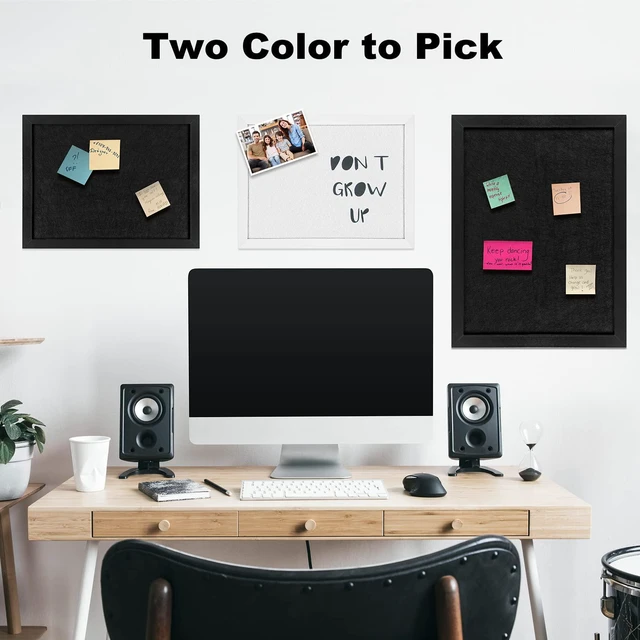 Alt view image 2 of 7 - Cork Board Bulletin Board, Cork Boards for Walls with Pins, Eye Bolts, gaskets, Screws, Pin Board for Office, School and Home (White, 17x23-2P)