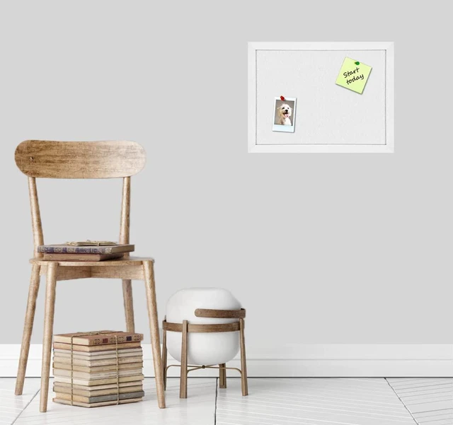 Alt view image 3 of 7 - Cork Board Bulletin Board, Cork Boards for Walls with Pins, Eye Bolts, gaskets, Screws, Pin Board for Office, School and Home (White, 17x23-2P)