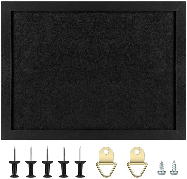 Main image of Cork Board Bulletin Board, 23.5" X 35.5" Cork Boards for Walls with Pins, Eye Bolts, gaskets, Screws, Pin Board for Office, School and Home (BK,60x90cm,1p)