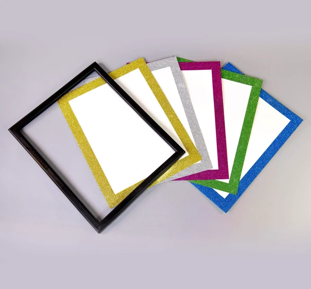 Alt view image 2 of 4 - White Poster Board with Glitter Frame, 11 x 14 in, 48-Case Pack of 5 white poster board sheets, Sparkly glitter frame border for signs and crafts, Posterboard, Bulk pack