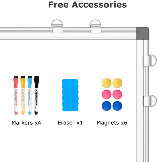 Alt view image 4 of 7 - Magnetic Dry Erase White Board Cork Board Combo for Wall with Accessories 36"x24" Vision Board Manifestation Whiteboard Corkboard Combination Aluminum Frame Home Office School Supplies ADHD Planner