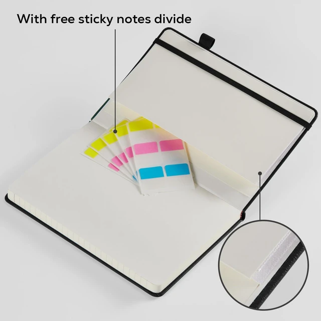 Alt view image 4 of 7 - Lined Journal Notebook for Women Men, 2 Pack, 160 Pages per Pack, A5 (5.7'' x 8.4") Hardcover Journaling Notebook College Ruled for Writing Work, School Office Supplies, Pink & Blue, 100GSM Paper