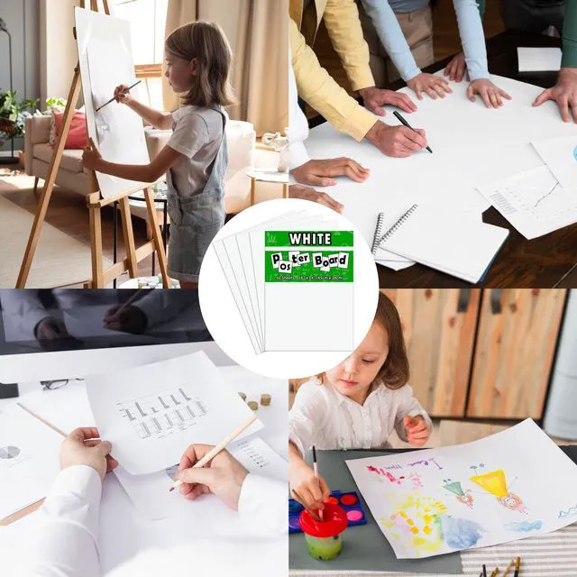 Alt view image 3 of 6 - 50Pcs White Poster Board,14inx18in White Poster Paper Blank Graphic Display Board Poster Board Bulk for School Arts,Classroom Crafts