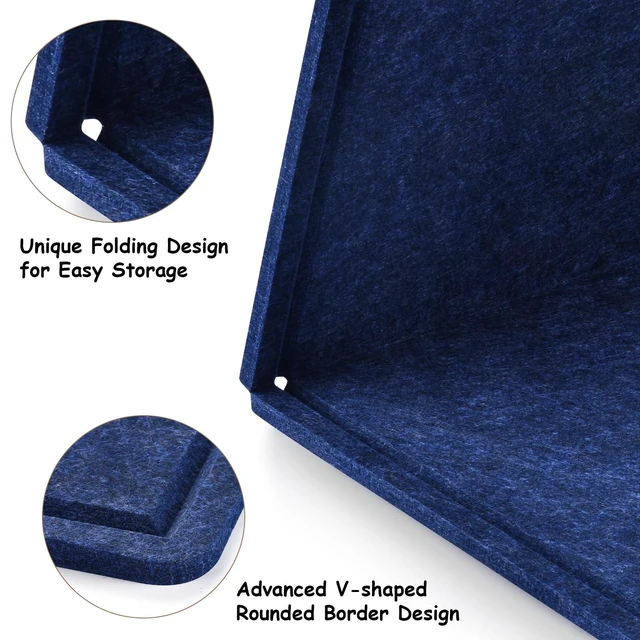 Alt view image 5 of 7 - Large Bulletin Board, 72x48 Inches Cork Board Alternative, Large Felt Board Decorative Pin Board for Wall, Foldable Photo Board Self-Adhesive Vision Board with 36 Pushpins Dark Blue