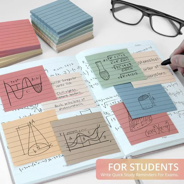 Alt view image 6 of 7 - Lined Sticky Notes, 36 Pads, 3 x 3 Inches, 50 Sheets/Pad, Vintage Bulk Sticky Notes with Lines for Office, Study & Daily Organization, Self-Stick Note Pads for Notes and Reminders