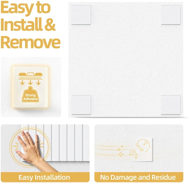 Alt view image 5 of 7 - Large Cork Board for Walls 12 Pack Bulletin Board with 60 Adhesive Tabs 36" x 48" Alternative CorkBoard for Pictures Photos, Felt Push Pin Boards Tiles for Office Classroom Wall Decor - White