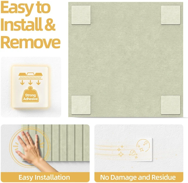 Alt view image 5 of 7 - Large Cork Board for Walls 12 Pack Bulletin Board with 60 Adhesive Tabs 36" x 48" Alternative CorkBoard for Pictures Photos, Felt Push Pin Boards Tiles for Office Classroom Wall Decor - Sage