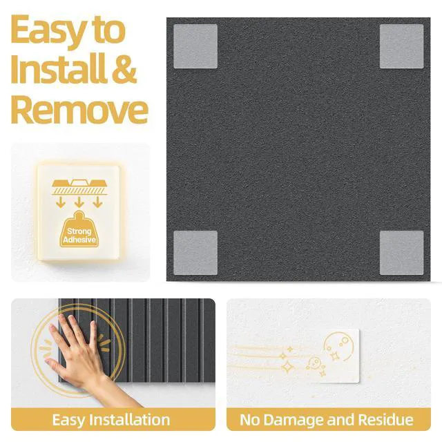 Alt view image 5 of 7 - Large Cork Board for Walls 12 Pack Bulletin Board with 60 Adhesive Tabs 36" x 48" Alternative CorkBoard for Pictures Photos, Felt Push Pin Boards Tiles for Office Classroom Wall Decor - Black