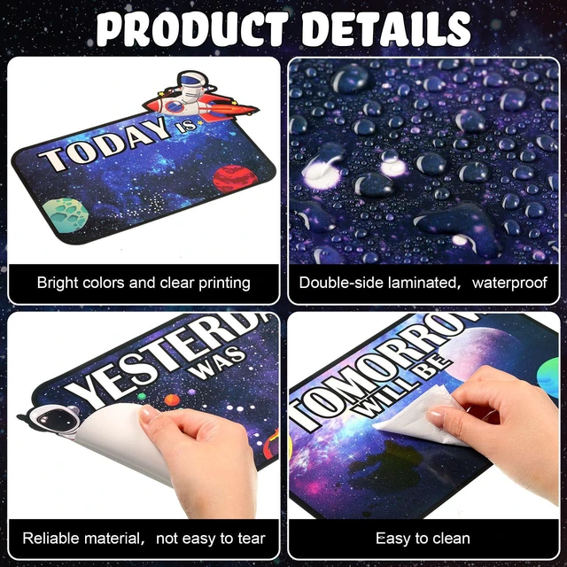 Alt view image 3 of 7 - 85 Pcs Calendar Bulletin Board Set Classroom Calendar Bulletin Board with Numbers Month Weather Classroom Decorations for Back to School Wall Chalkboard Decor Supplies(Space)